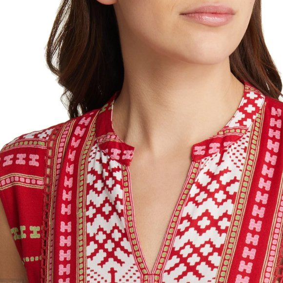 Area Stars Hudson Spring Summer Dress Red White Long Maxi dress, Sleeveless boho - Picture 6 of 8